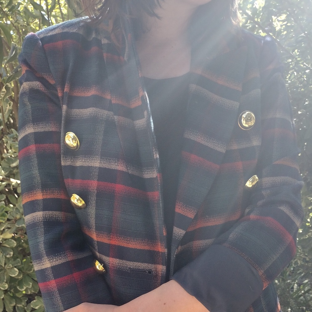 Halogen x Atlantic- Pacific Plaid jacket